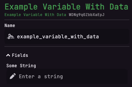 Variable Entry with Data